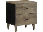 Vidaxl Comodini 2 Pezzi Grigio Chiaro 40X33X46 Cm In Legno Massiccio Di Mango