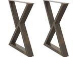 Vidaxl Gambe Del Tavolo Da Pranzo 2 Pezzi In Acciaio Naturale 80X(72-73,3) Cm Acciaio