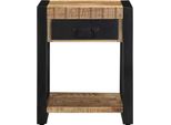 Tavolino 40X40X50 Cm Legno Massiccio Grezzo Di Mango