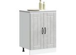 Vidaxl Base Lavello Lucca Cemento Grigio Materiale A Base Di Legno