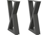 Vidaxl Gambe Del Tavolino 2 Pz. Antracite 28X(42-43,3) Cm In Acciaio