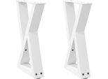 Vidaxl Gambe Per Tavolino 2 Pz. Bianco 38X(42-43,3) Cm Acciaio