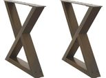 Vidaxl Gambe Del Tavolino 2 Pz. Acciaio Naturale 50X(42-43,3) Cm Acciaio