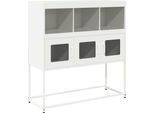 Vidaxl Credenza Bianca 100,5X39X107 Cm Acciaio Laminato A Freddo