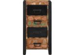 Vidaxl Cassettiera Multicolore 40X40X75 Cm Legno Massiccio Antico