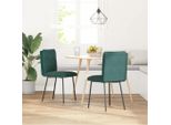 Vidaxl Sedie Da Pranzo 2 Pz. Velluto Verde Scuro