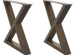 Vidaxl Gambe Del Tavolino 2 Pz. Acciaio Naturale 60X(42-43,3) Cm Acciaio