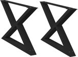Vidaxl Gambe Del Tavolino 2 Pezzi Nero 70X(42-43,3) Cm Acciaio