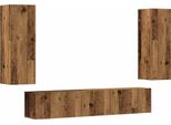 Syfax™ Mobili Tv A Parete 4 Pz Legno Antico In Legno Multistrato