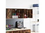 Vidaxl Armadi A Muro Per Garage 2 Pz. Materiale A Base Di Legno Di Quercia Affumicata