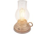 Briloner Kanea Lampada Da Tavolo Led Senza Fili IP44, Dimmerabile, Touch, Batteria Ricaricabile, Resistente Agli Spruzzi, Beige, Ø10,5 X 17,5 Cm