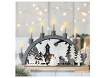 Hti-Living Leuchtbogen Weihnachtsschlitten Grau