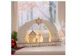 Hti-Living Leuchtbogen In Modernem Weiß Weihnachtsdorf