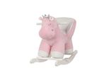 Kikkaboo Schaukeltier Hippo Mit Sitz, Holzgriffe, PlüSch, Holzkufen, RüCkenlehne Rosa