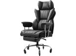 Sedia Direzionale Premium Sedia Da Ufficio Con Schienale Alto E Poggiapiedi - Braccioli Rimovibili - Mobili Da Ufficio Comfort - Nero