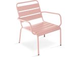 Set Di 2 Poltrone Relax Con Poggiapiedi In Metallo Rosa - Oviala Palavas