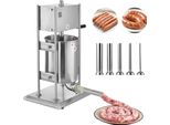 Vevor Insaccatrice Manuale 10 Litri Verticale Per Salsicce Con 2 Velocità (Veloce / Lenta), Insaccatrice In Acciaio Inox Ad Alte Prestazioni Con 5 Tubi Per Insaccare Le Salsicce, Insaccatrice Per Carne