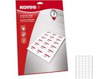 Kores L3821 Kores Universal-Etiketten, 38,1 X 21,2 Mm, Weiß, 100 Blatt