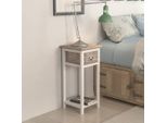 Vidaxl Comodino Con 1 Cassetto Marrone E Bianco