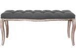 Panca In Legno Massiccio Di Lino 110X38X48 Cm Grigio Scuro