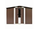 Vidaxl Casetta Da Giardino 257X298X178 Cm In Metallo Marrone