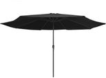 Vidaxl Ombrellone Con Asta In Metallo 390 Cm Nero