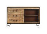 Vidaxl Credenza 100×31×60 Cm Legno Massiccio Di Mango Grezzo