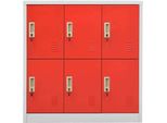 Vidaxl Armadietto Grigio Chiaro E Rosso 90X45X92,5 Cm In Acciaio
