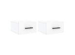 Vidaxl Comodini Da Parete 2 Pz. Bianco Lucido 35X35X20 Cm