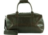 Buckle & Seam Pelle Borsa Da Viaggio Willow Orange Weekender Olive Verde Scuro