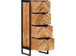 Vidaxl Mobile Da Bagno 40X30X100 Cm In Legno Massiccio Di Acacia E Ferro