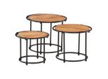 Vidaxl Set Tavoli 3 Pz. Legno Massiccio Di Acacia