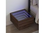 Vidaxl Comodino Con Infinity Led Effetto Rovere Marrone 40X40X30 Cm
