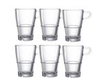 Leonardo 024014 'Senso' Latte Macchiato Tasse 'Senso', 230Ml, Stapelbar, Glas, Transparent (6Er Pack)