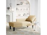 Vidaxl Chaise Longue Con Cuscino In Tessuto A Coste Grigio-Verde