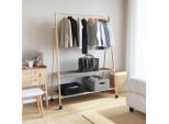 Vidaxl Stendibiancheria Con Ripiani E Rotelle 132X45,5X155,5 Cm Bambù