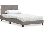Vidaxl Letto Con Materasso "Hanko"" Taupe 100X200 Cm Tessuto"