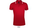 Sols 00577 | Polo Da Uomo Pasadena - Colore: Rosso/Bianco - Taglia: 3XL