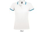 Sols 00578 | Polo Donna Pasadena - Colore: Bianco/Acqua - Taglia: M