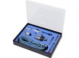 Set Aerografo Con Contenitore In Vetro Ugelli Da 0,2 / 0,3 / 0,5 Mm