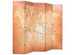 Divisorio Pieghevole 200 X 170 Cm Mappa Del Mondo Giallo