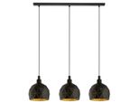 Eglo Roccaforte, Lampada A Sospensione A 3 Luci, Lampada A Sospensione In Metallo Nei Colori Nero E Oro, Attacco E14