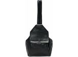 Maestro Pelle Zaino Borsa A Tracolla City Backpack Black Nero