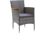 Vidaxl Sedie Da Pranzo Da Giardino 4 Pz. Poli Rattan Grigio