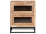 Comodino 40X30X50 Cm In Legno Massiccio Di Acacia