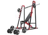 Marbo Sport Set Mh24_126Kg_Kier | Panca Pesi Regolabile + Rack Per Bilancieri MH-S204 + Set Di Barre/Piastre Pesi 83 Kg