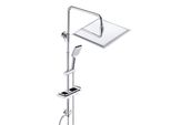 Joho Sistema Doccia In Acciaio Inox Senza Rubinetto Doccia A Pioggia Cromata Con Mensola Per Doccia (Soffione 30X30Cm)