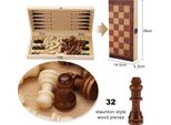 Fiqops Set Scacchi Giochi Da Tavolo Completo Set Scacchi Da Viaggio Scacchi Backgammon Legno 29X29Cm Scacchi Da Viaggio