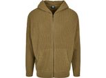 Urban Classics - Felpa A Coste Con Zip E Cappuccio - M