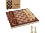 Jiubiaz Scacchi Set Fatto A Mano Pieghevole Gioco Scacchi Tavolo Scacchi In Legno 3 In1 29 * 29CM